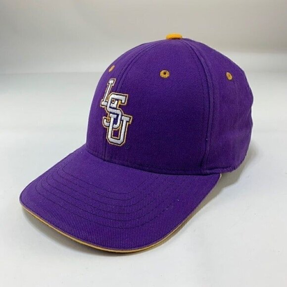 LSU Tigers NCAA Vintage Purple Starter Stretch Fitted Hat Mens M/L READ - Picture 1 of 5
